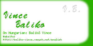 vince baliko business card